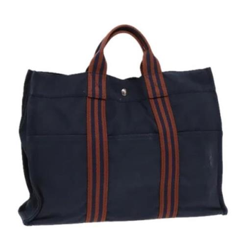 Pre-owned Canvas totes Hermès Vintage , Blue , Dames