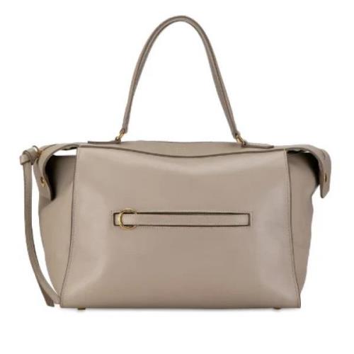 Pre-owned Leather handbags Celine Vintage , Beige , Dames