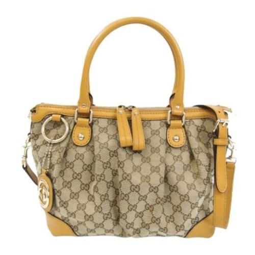 Pre-owned Canvas gucci-bags Gucci Vintage , Beige , Dames