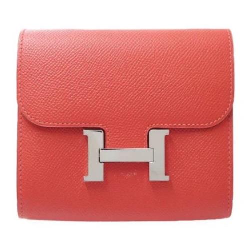 Pre-owned Leather wallets Hermès Vintage , Red , Dames