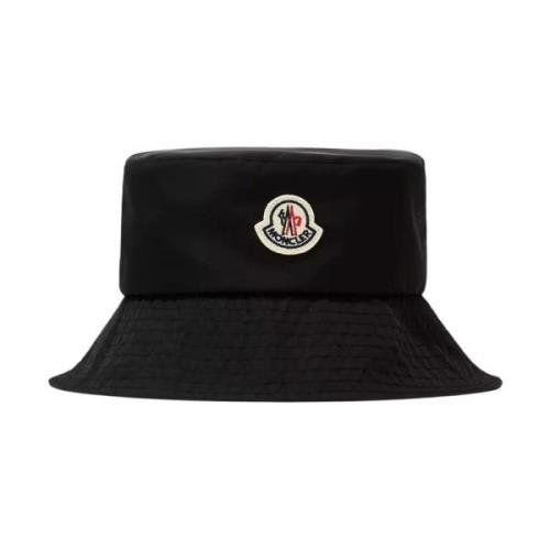 Zwarte Logo Katoenen Hoed Moncler , Black , Unisex