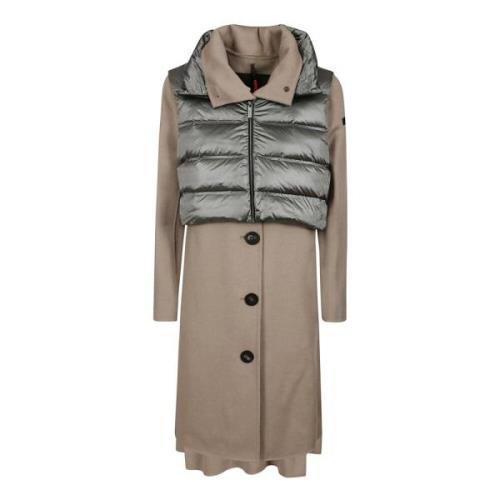 Wollen Double Duck Jas met Tijdloze Elegantie RRD , Beige , Dames