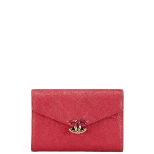 Pre-owned Leather wallets Chanel Vintage , Pink , Dames