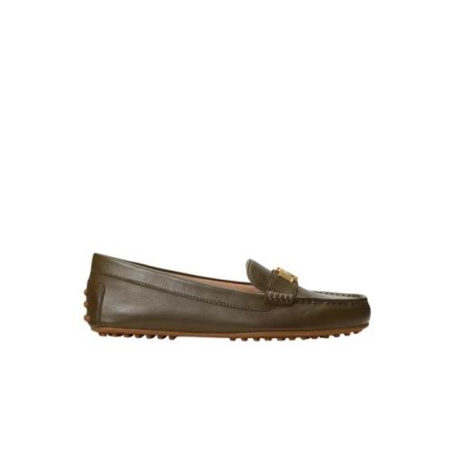 Leren loafers Barnsbury met logo Ralph Lauren , Green , Dames