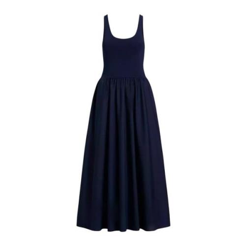 Donkerblauwe midi jurk Ralph Lauren , Blue , Dames