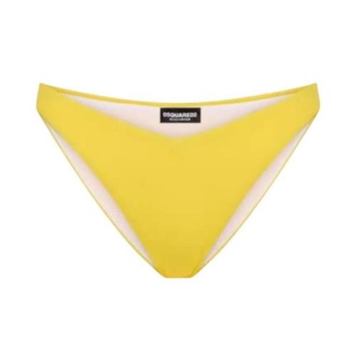 Gele Bikini Onderkant met Logo Dsquared2 , Yellow , Dames