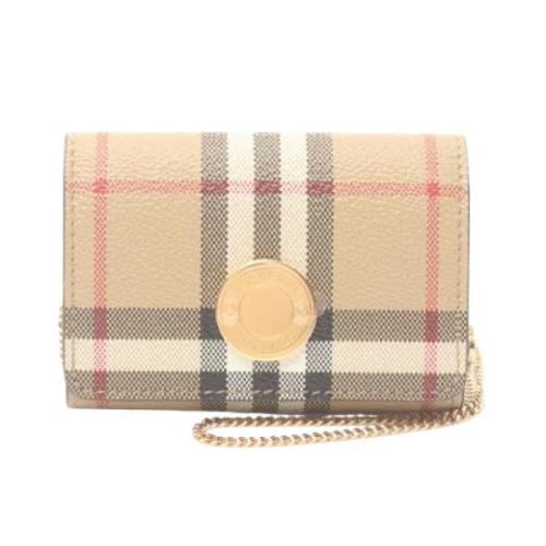 Pre-owned Leather wallets Burberry Vintage , Beige , Dames