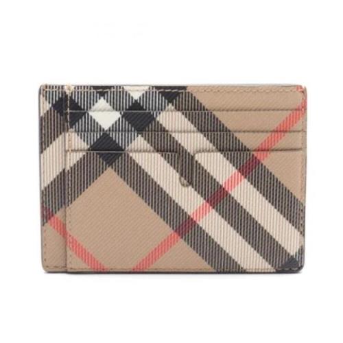 Pre-owned Coated canvas wallets Burberry Vintage , Beige , Dames