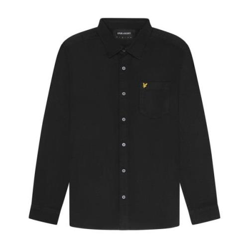 LS Geweven Shirts Wol Twill Overshirt Lyle & Scott , Black , Heren