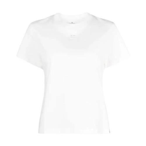 Wit Logo T-shirt Katoen Korte Mouw Courrèges , White , Dames