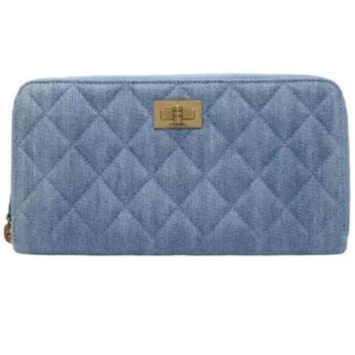 Pre-owned Denim wallets Chanel Vintage , Blue , Dames