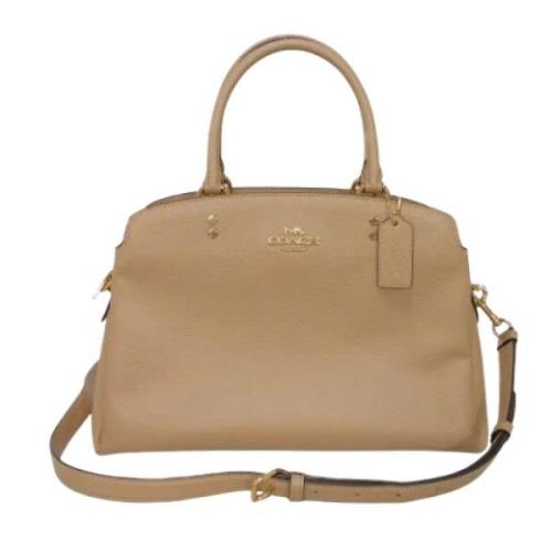 Pre-owned Leather handbags Coach Pre-owned , Beige , Dames