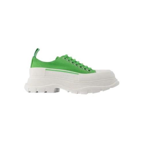 Leather sneakers Alexander McQueen , Green , Dames