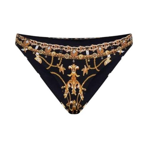 Zwarte en Gouden Bikini Broekje Camilla , Black , Dames