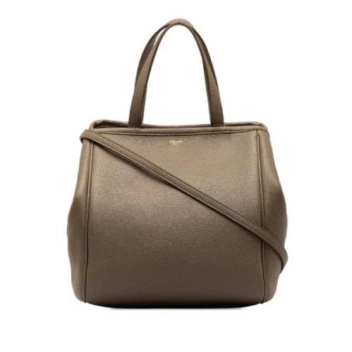 Pre-owned Leather handbags Celine Vintage , Beige , Dames