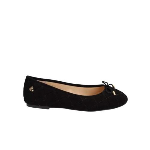 Zwarte ballerina's met strik Ralph Lauren , Black , Dames