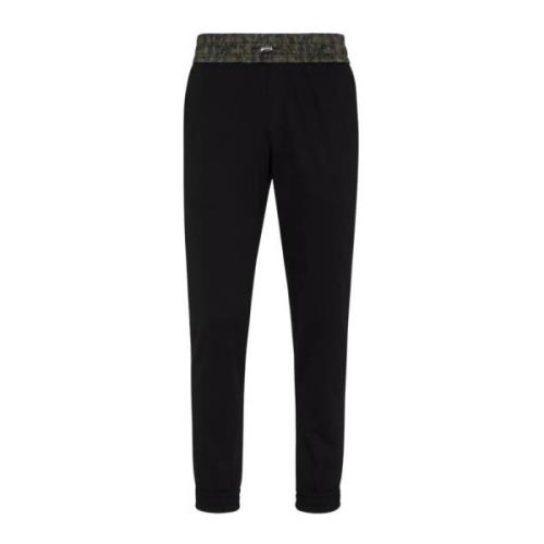 Zwarte Jogger Broek met Camo Print Philipp Plein , Black , Heren