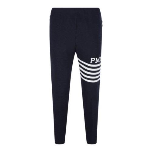 Donkerblauwe Wol Sweatpants met Zakken Pmds , Blue , Heren