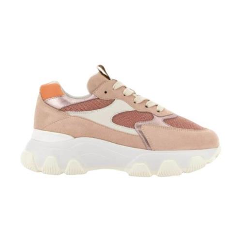 Roze Leren Sneakers Hyperactive Hogan , Pink , Dames