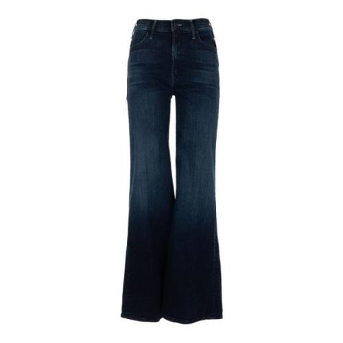 Denim Hustler Roller Jeans Mother , Blue , Dames