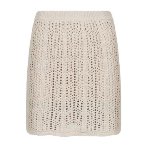 Gehaakte gebreide rok voor de zomer Neo Noir , Beige , Dames