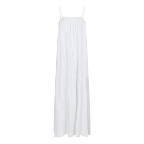 Zachte Linnen Maxi Jurk Neo Noir , White , Dames