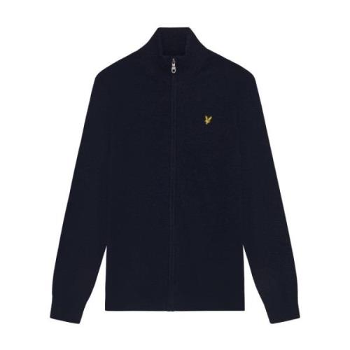 Gebreid Lamswolmix Ritsvest Lyle & Scott , Blue , Heren