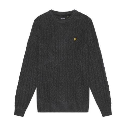 Gebreide kabel ronde hals trui Lyle & Scott , Gray , Heren