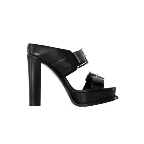 Leather sandals Alexander McQueen , Black , Dames