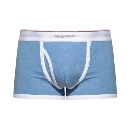 Lichtblauwe Boxershorts met Witte Details Dsquared2 , Blue , Heren