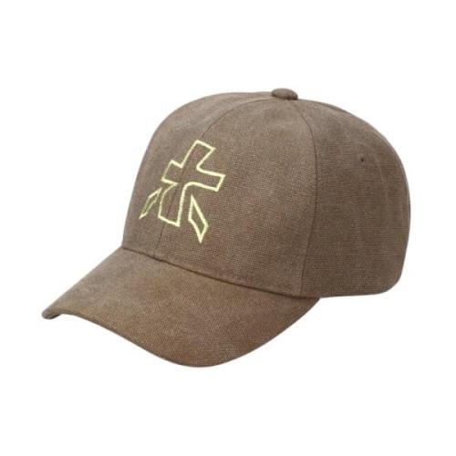 Khaki Ball Cap Stijlvol Premiata , Beige , Heren