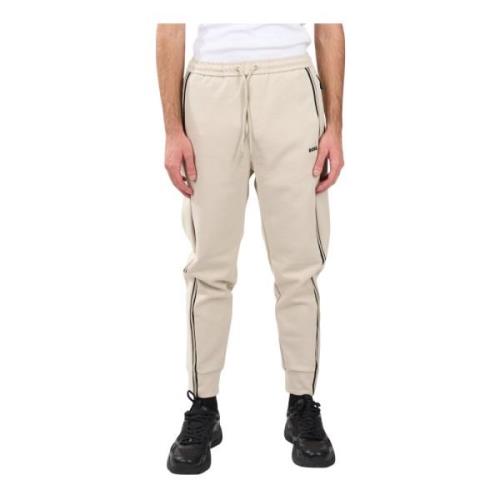 Fleece Sweatpants met Trekkoord in de Taille Hugo Boss , Beige , Heren