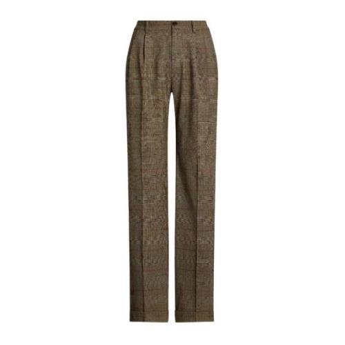 Wollen geruite broek Ralph Lauren , Brown , Dames