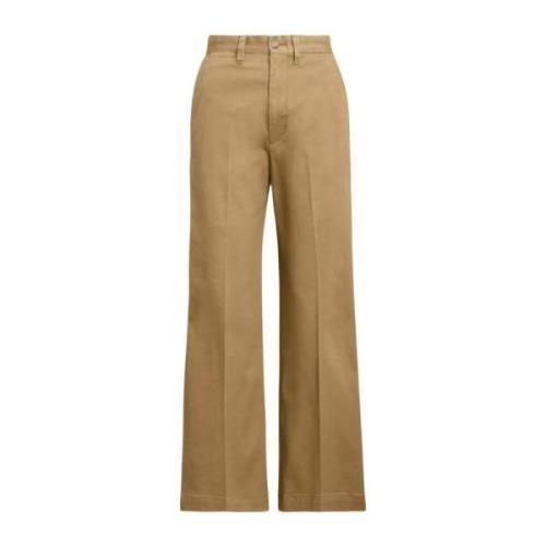 Beige Chino-broek met wijde pijpen Ralph Lauren , Beige , Dames