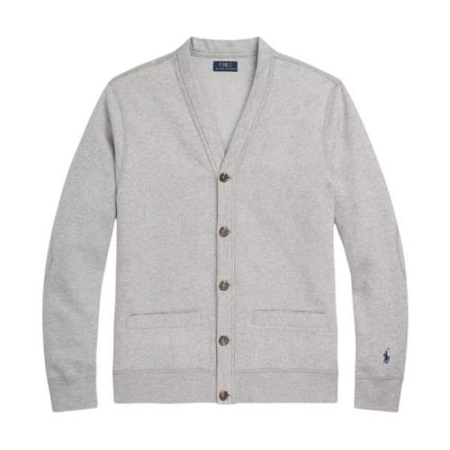 Grijze cardigan met geborduurd logo Ralph Lauren , Gray , Heren