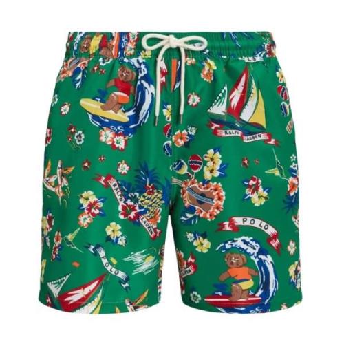 Groene zwemshorts met kleurrijke print Ralph Lauren , Green , Heren