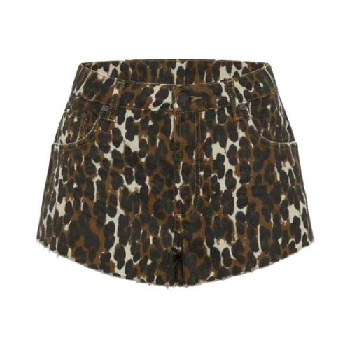 Bruine Luipaardprint Cheeky Shorts One Teaspoon , Brown , Dames