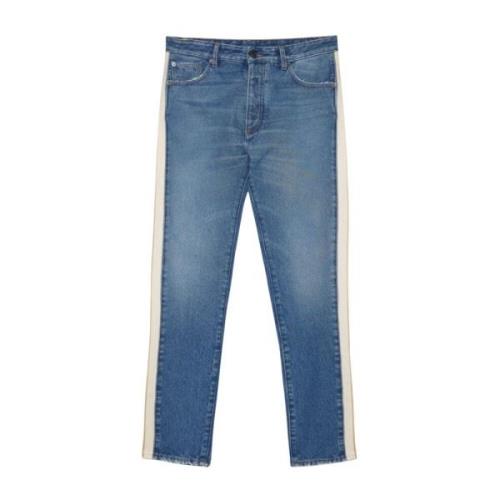 Blauwe Jeans met Witte Strepen Palm Angels , Blue , Heren