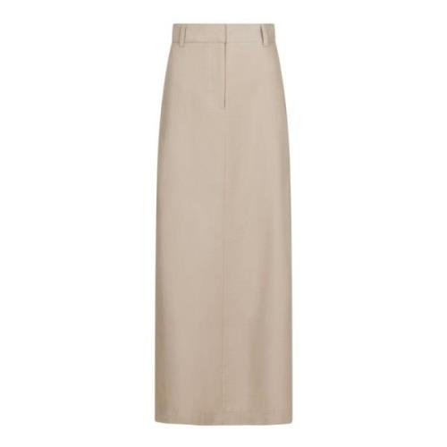 Maxi Rok met Split en Rits Neo Noir , Beige , Dames