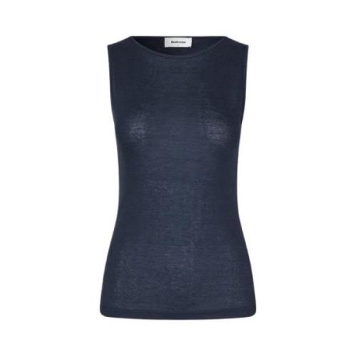 Navy Blue Mouwloze Jersey Top Modström , Blue , Dames