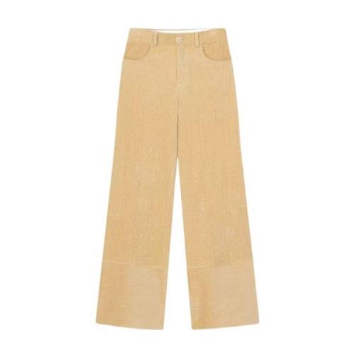 Crème Corduroy Wijde Pijp Broek Aeron , Beige , Dames