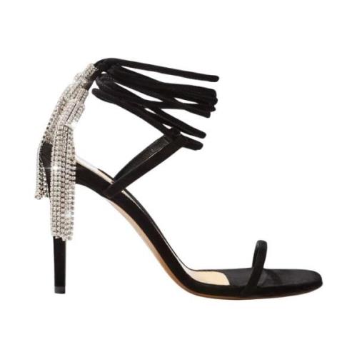 Zwarte kristalsandalen met kwastjes Alexandre Vauthier , Black , Dames