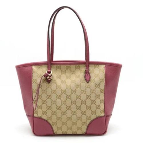 Pre-owned Canvas totes Gucci Vintage , Beige , Dames