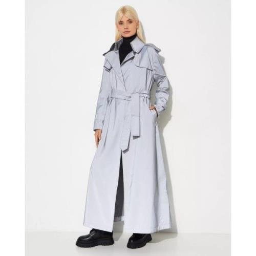 Grijze double-breasted trenchcoat Norma Kamali , Gray , Dames