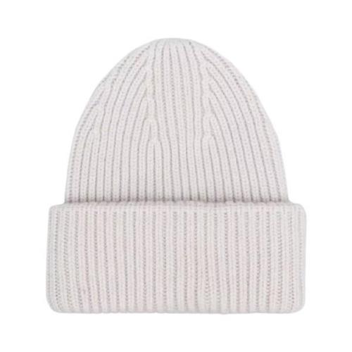 Crème Gebreide Muts Beanie Yves Salomon , White , Unisex