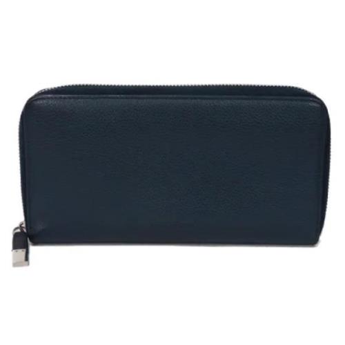 Pre-owned Leather wallets Dior Vintage , Blue , Heren