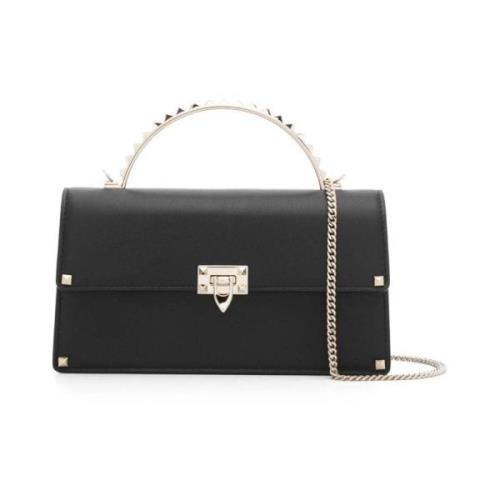 Mini Tas in Rood Leer Valentino Garavani , Black , Dames