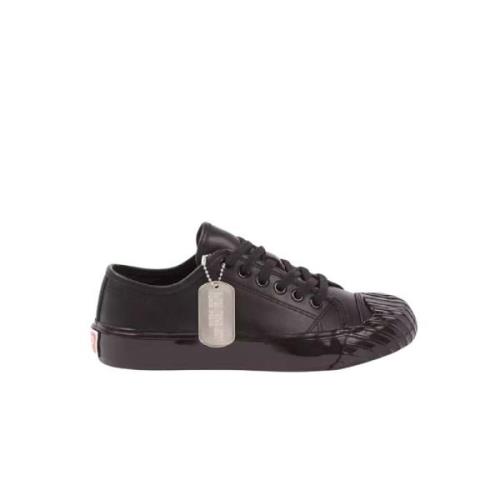 Zwarte leren sneakers met logo Kenzo , Black , Dames