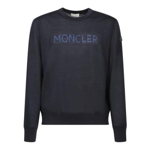 Sportieve Trui met Lange Mouwen Moncler , Blue , Heren