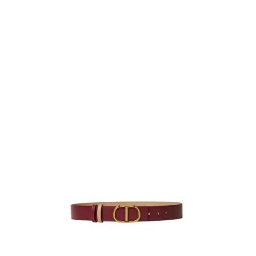 Omkeerbare leren riem met ovale gesp Twinset , Red , Dames